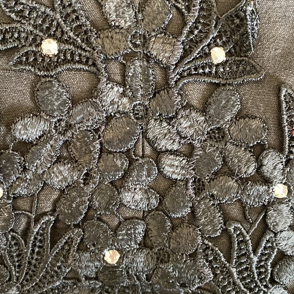 Vintage Michael Marcella jacket with shoulder pads and lace with rhinestone - Picture 10 of 11